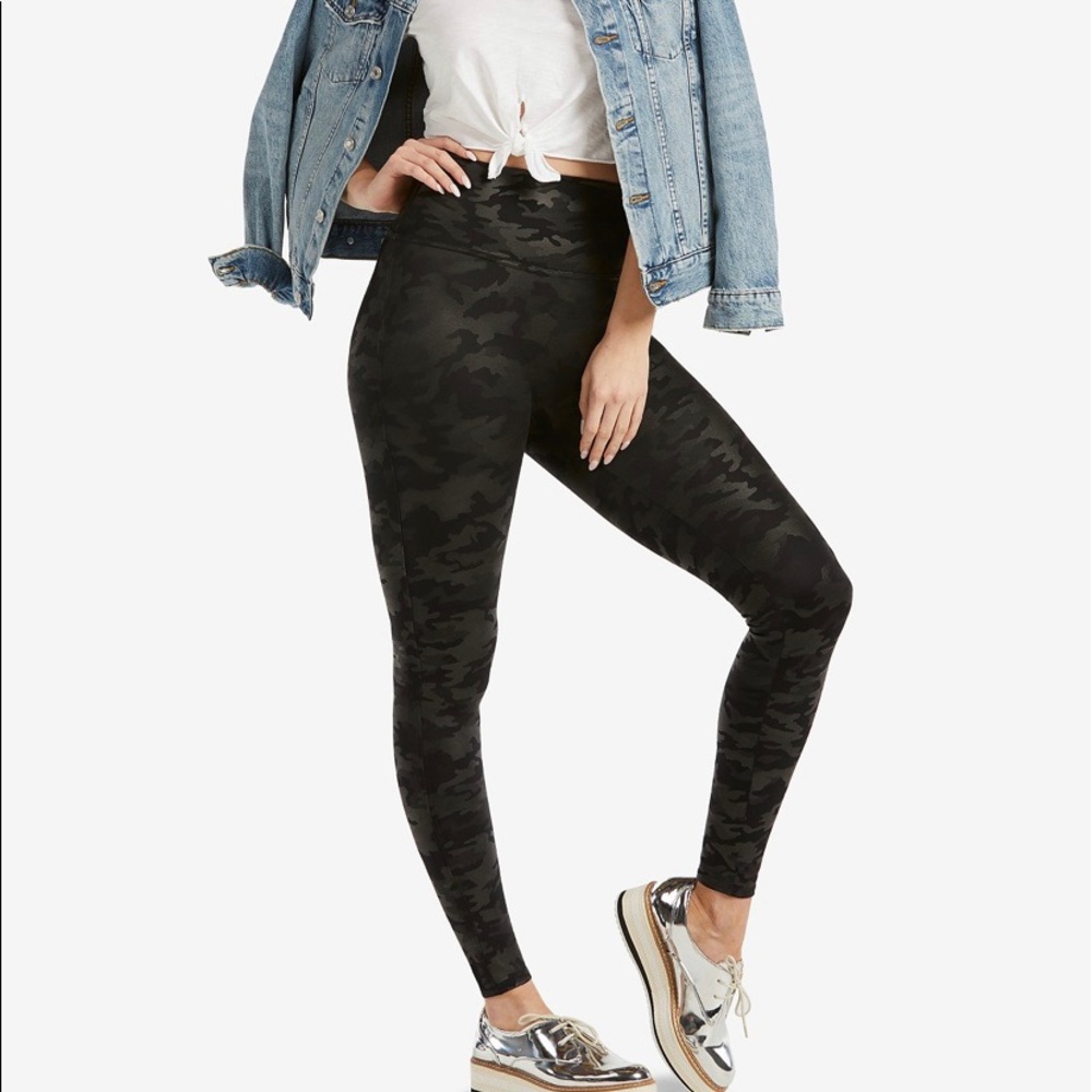 NWT Spanx Faux Leather Camo Leggings